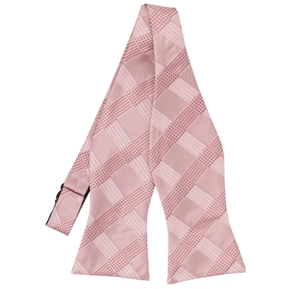 Cameo Pink Michael Glen Plaid Self-Tie Bow Tie sold by TieMart