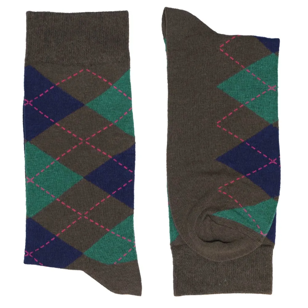 Men's Graphite Gray and Hunter Green Argyle Socks sold by TieMart product image thumbnail 2