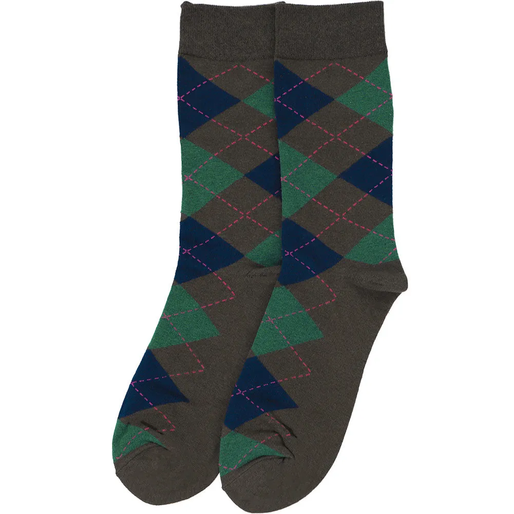 Men's Graphite Gray and Hunter Green Argyle Socks sold by TieMart product image thumbnail 3