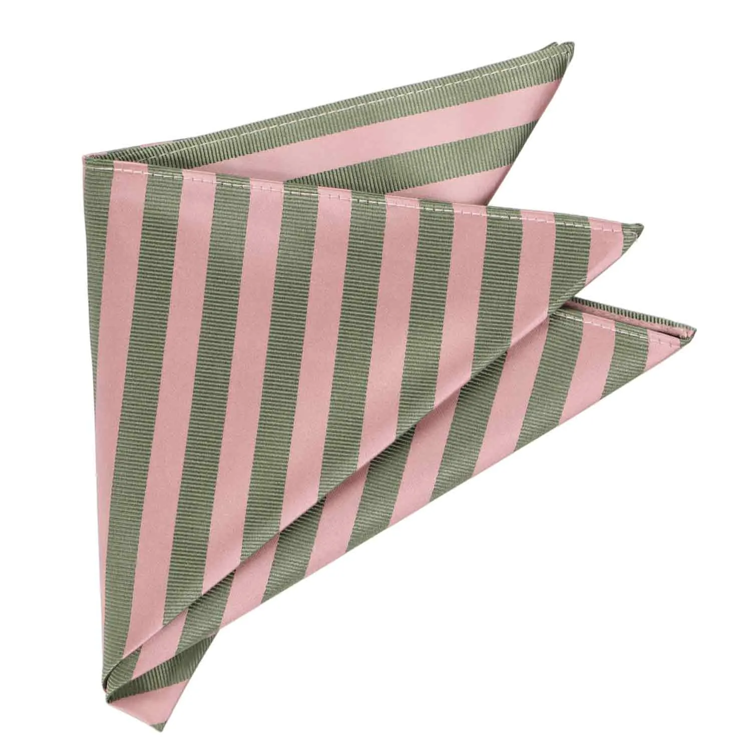 Dusty Pink and Peridot Formal Striped Pocket Square sold by TieMart product image thumbnail 3