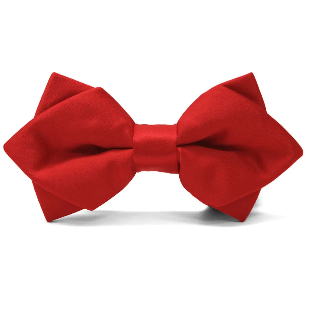 Red Diamond Tip Bow Tie sold by TieMart