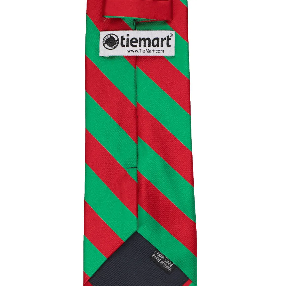 Red and Green Striped Tie sold by TieMart product image thumbnail 4