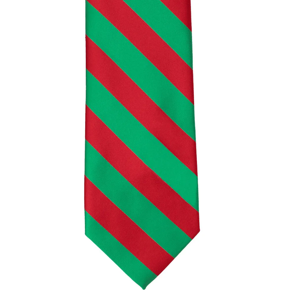 Red and Green Striped Tie sold by TieMart product image thumbnail 3