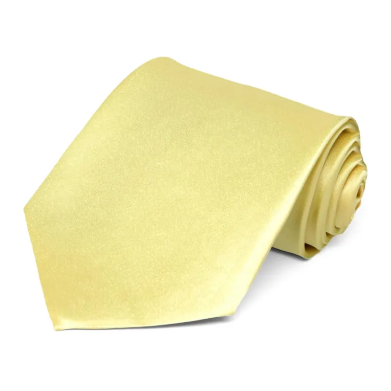 Canary Yellow Solid Color Necktie sold by TieMart