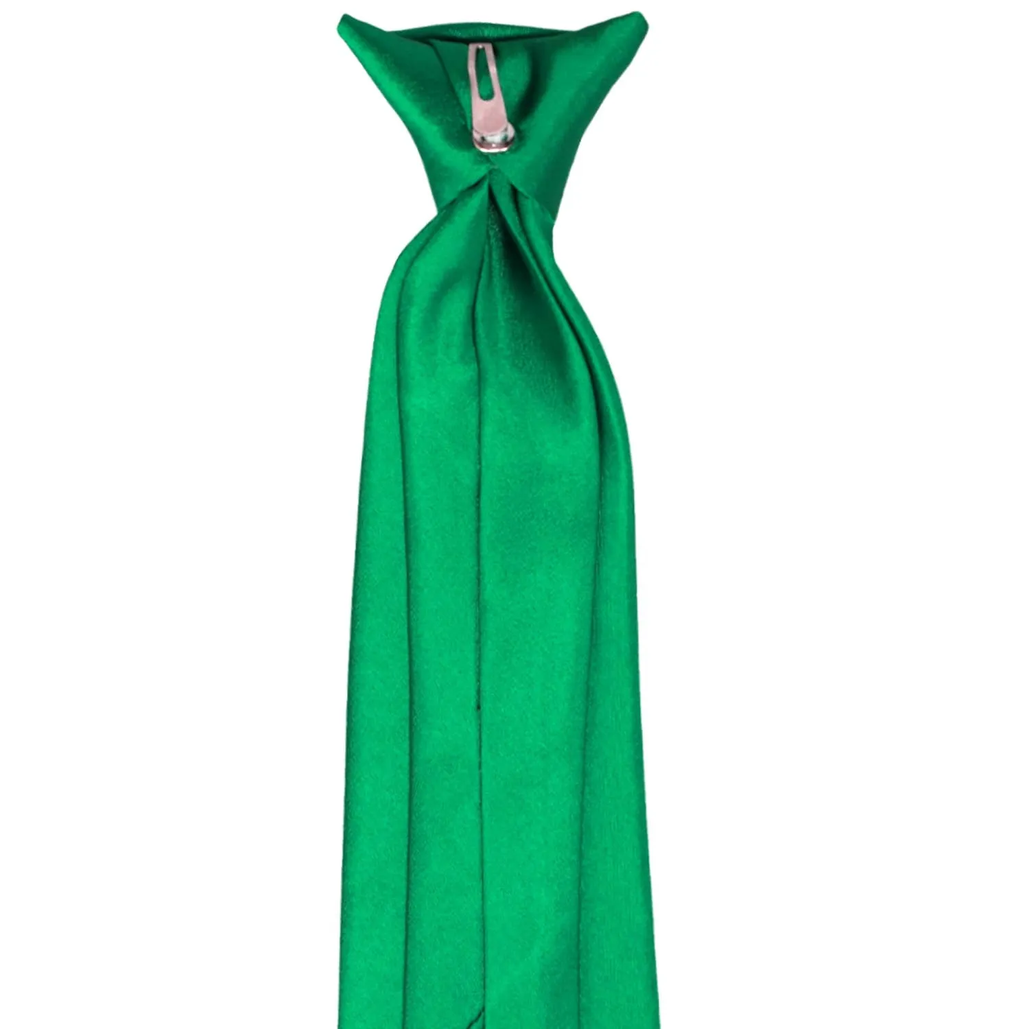 Green Solid Color Clip-On Tie sold by TieMart product image thumbnail 4