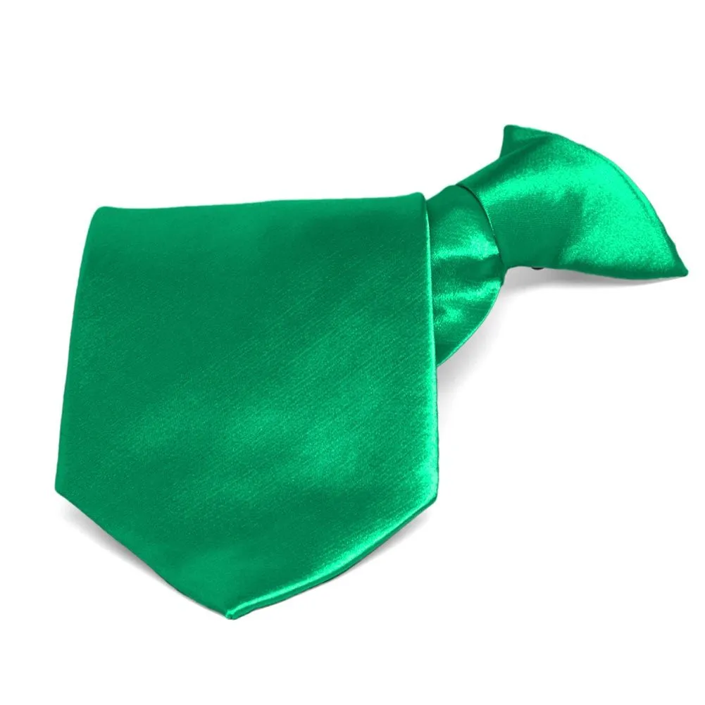 Green Solid Color Clip-On Tie sold by TieMart