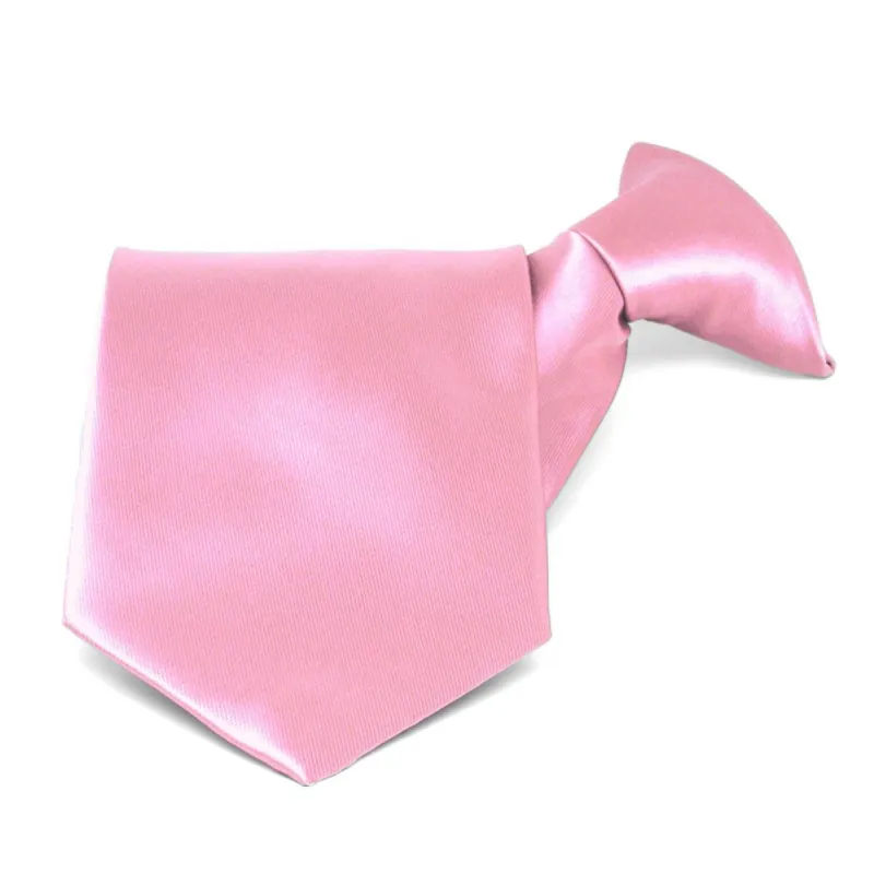 Pink Solid Color Clip-On Tie sold by TieMart