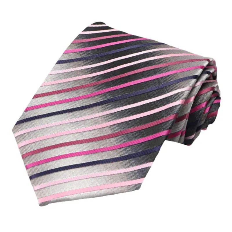 Pink Kissimmee Striped Necktie sold by TieMart