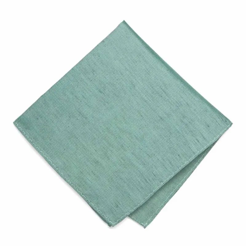 Heathered Eucalyptus Regency Linen/Silk Pocket Square sold by TieMart