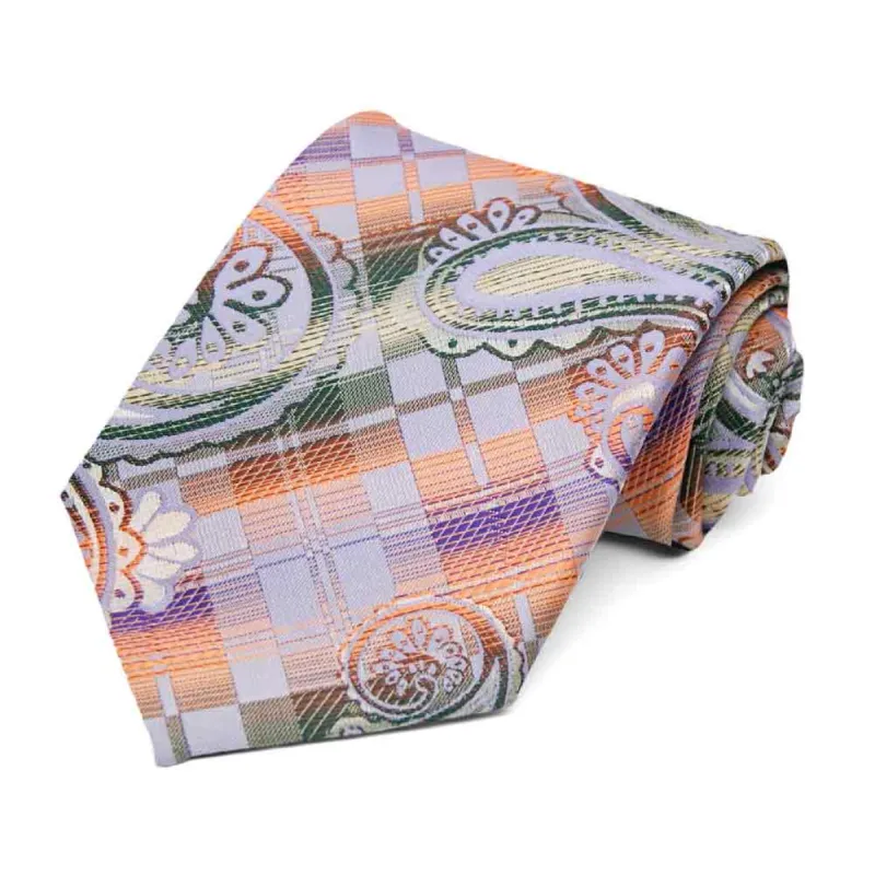 Lilac Cascade Paisley Necktie sold by TieMart