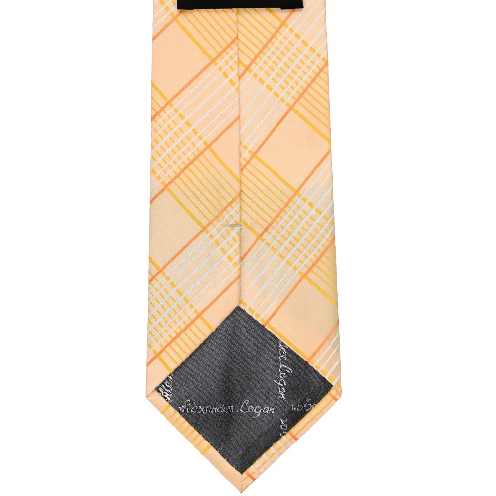 Apricot Jeffrey Plaid Zipper Tie sold by TieMart product image thumbnail 3