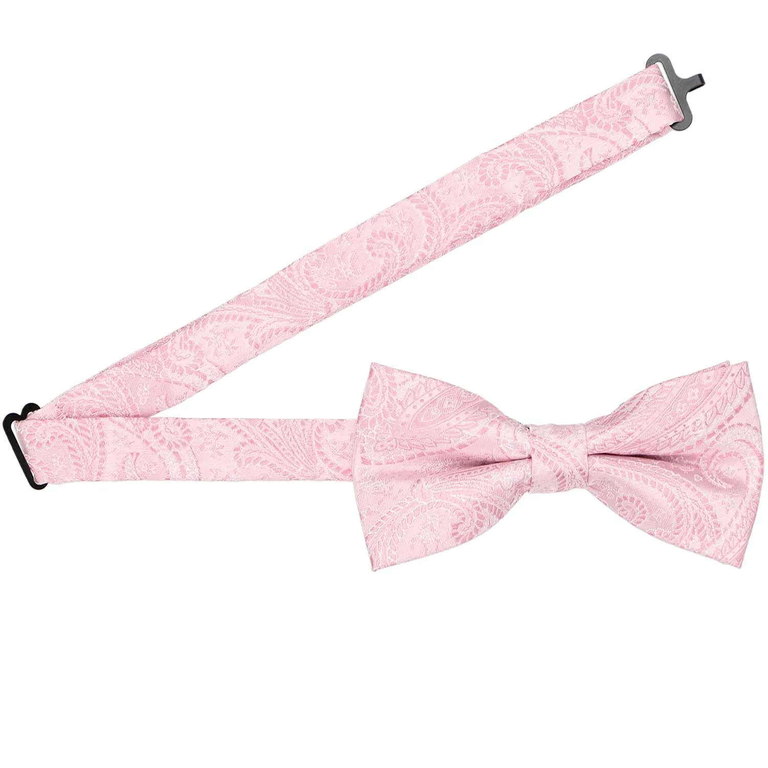 Pale Pink Clara Paisley Band Collar Bow Tie sold by TieMart product image thumbnail 3