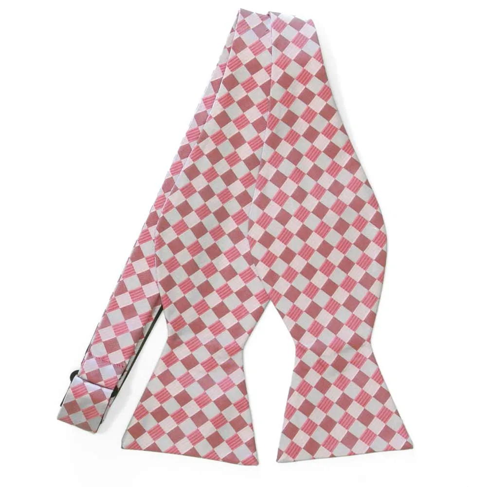 Red Concierge Checkered Silk Self-Tie Bow Tie sold by TieMart