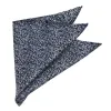 Navy Blue and Silver Architect Pebble Pattern Silk Pocket Square sold by TieMart