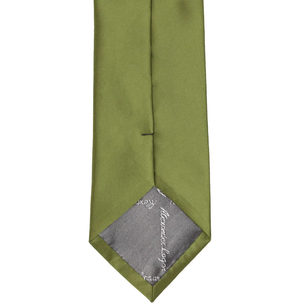Olive Green Extra Long Solid Color Necktie sold by TieMart product image thumbnail 3