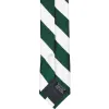 Hunter Green and White Striped Skinny Tie, 2" Width sold by TieMart