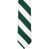 Hunter Green and White Striped Skinny Tie, 2" Width sold by TieMart