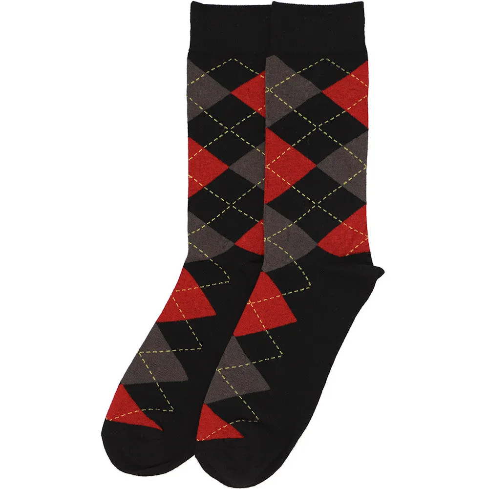 Men's Black and Red Argyle Socks sold by TieMart product image thumbnail 3