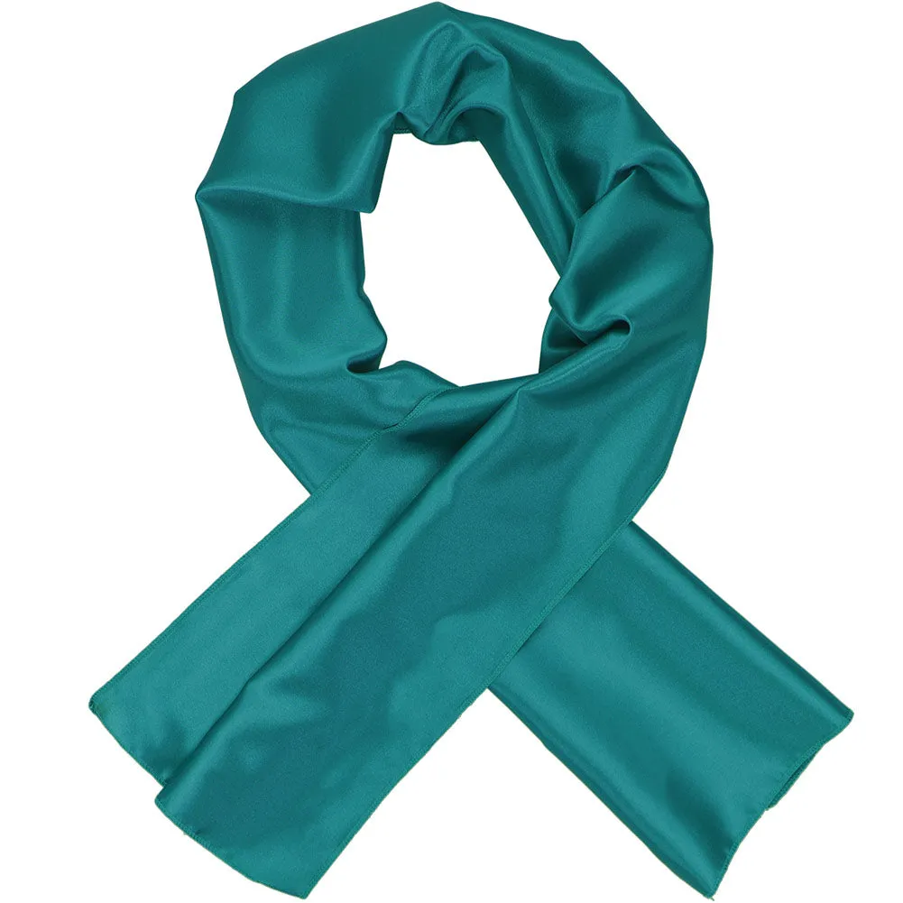 Deep Aqua Solid Color Scarf sold by TieMart product image thumbnail 2