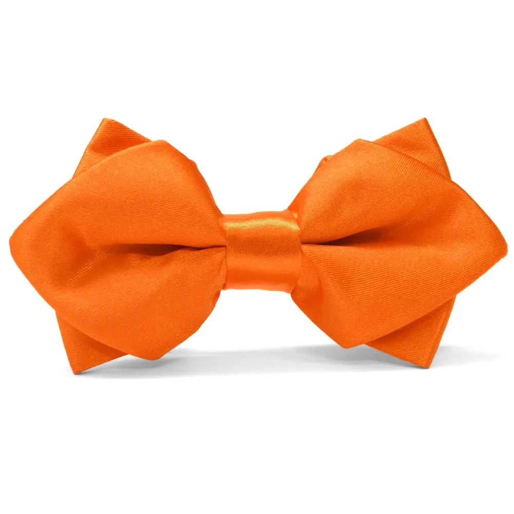 Pumpkin Orange Diamond Tip Bow Tie sold by TieMart