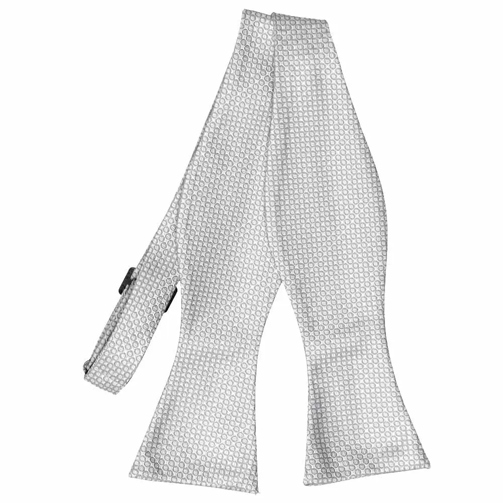 Soft Gray Henry Grain Pattern Self-Tie Bow Tie sold by TieMart