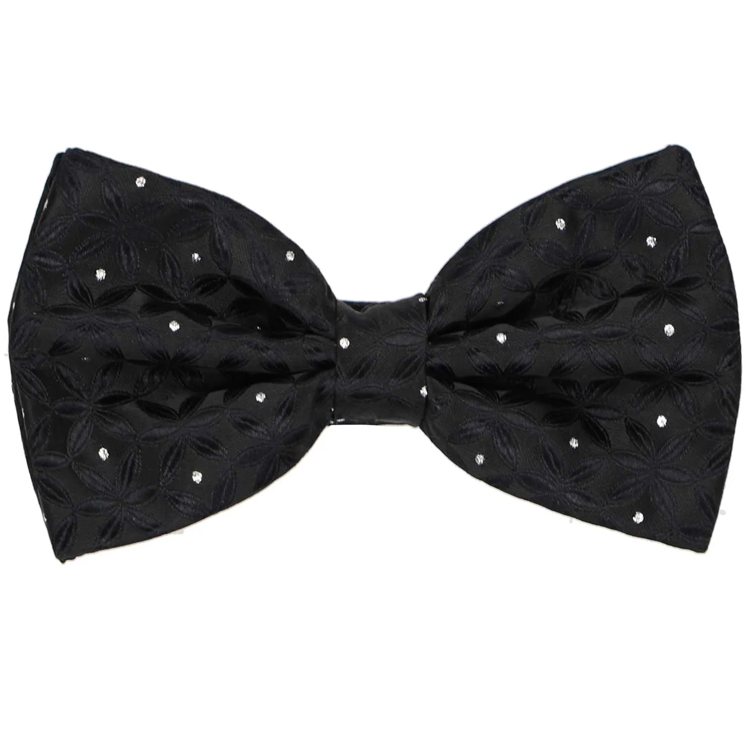 Black and Silver Coronado Floral Bow Tie sold by TieMart