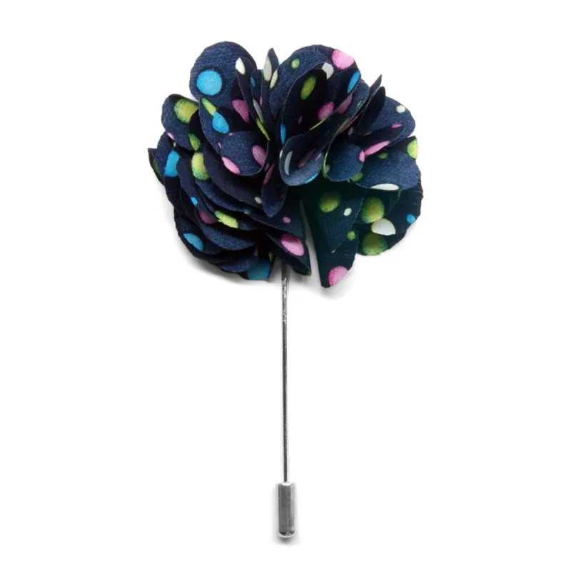 Polka Dot Flower Lapel Pin sold by TieMart