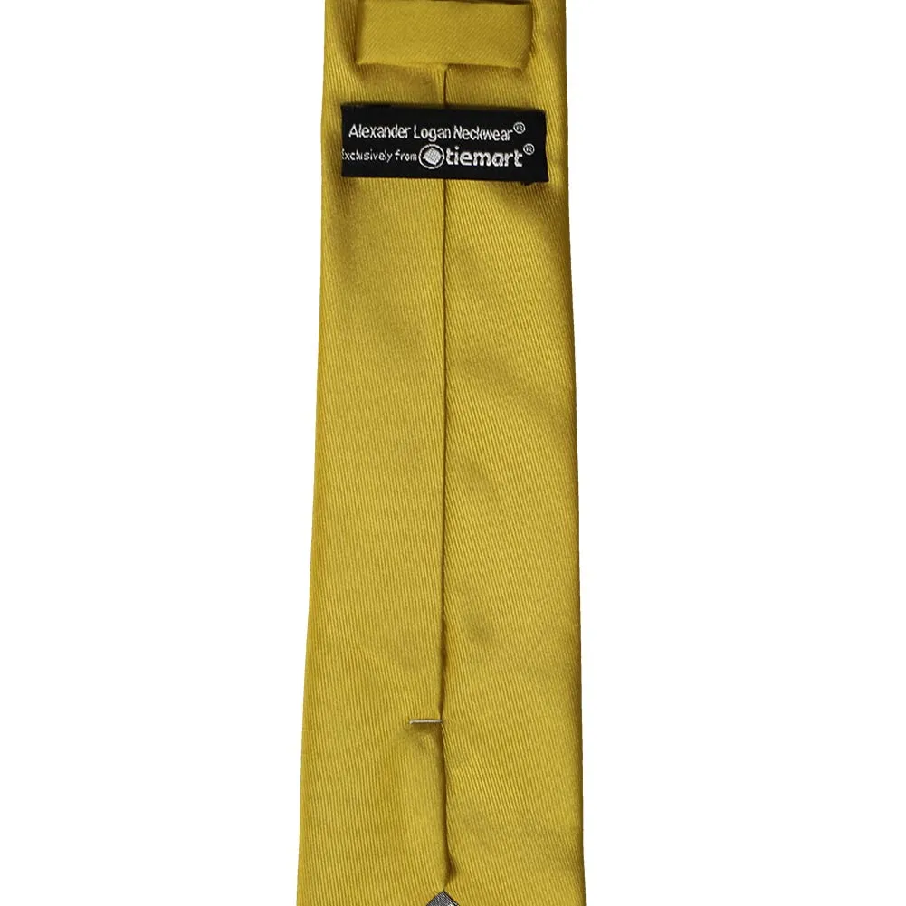 Gold Slim Solid Color Necktie, 2.5" Width sold by TieMart product image thumbnail 3