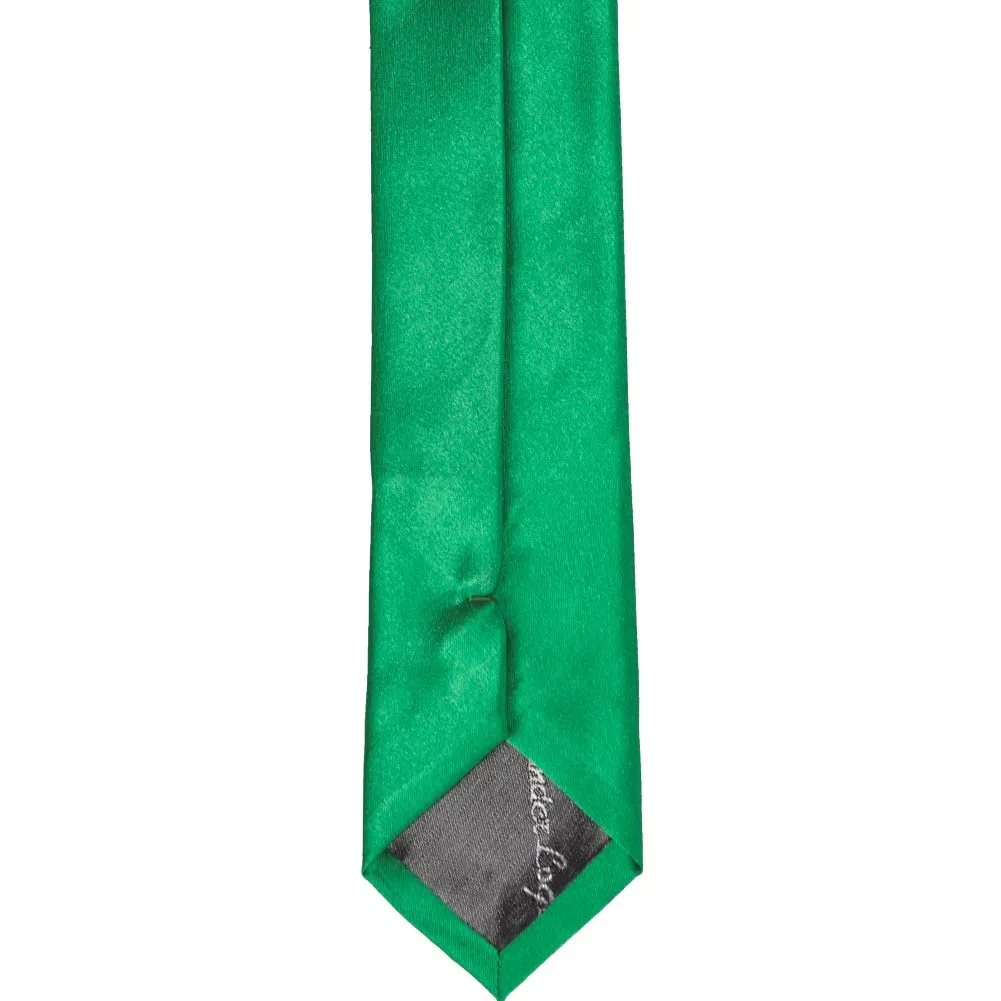 Green Skinny Solid Color Necktie, 2" Width sold by TieMart product image thumbnail 4