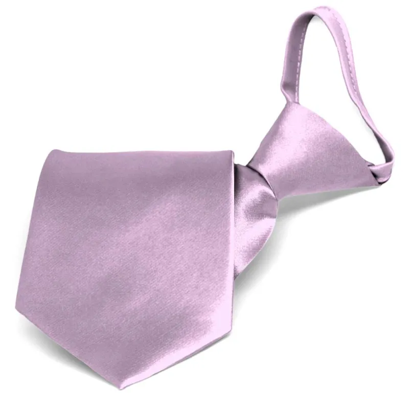English Lavender Solid Color Zipper Tie sold by TieMart
