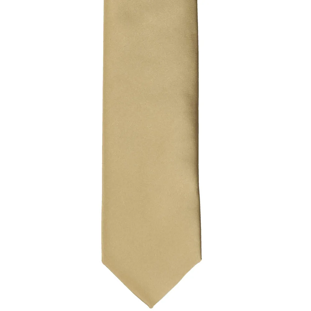 Golden Champagne Premium Slim Necktie, 2.5" Width sold by TieMart product image thumbnail 2