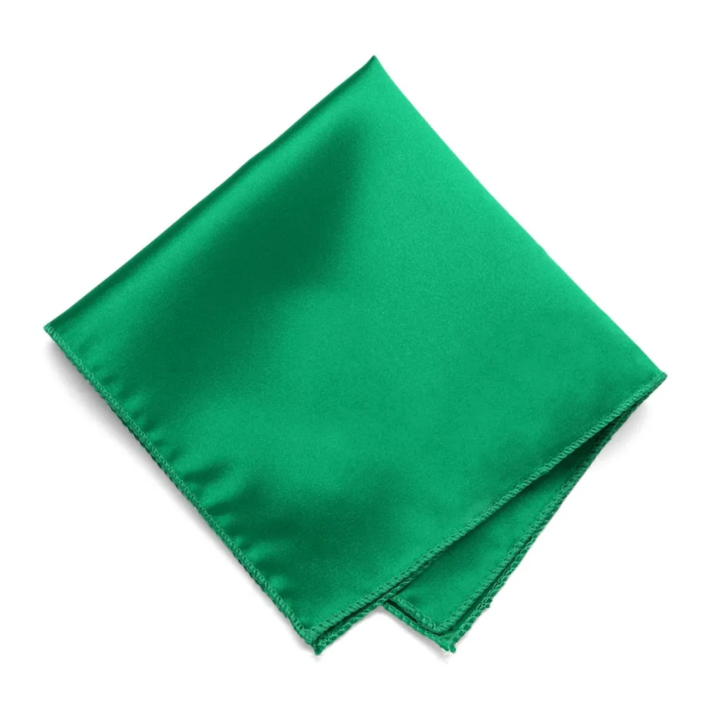 Green Solid Color Pocket Square sold by TieMart