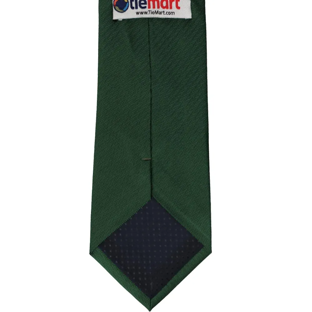 Forest Green Herringbone Silk Extra Long Necktie sold by TieMart product image thumbnail 3