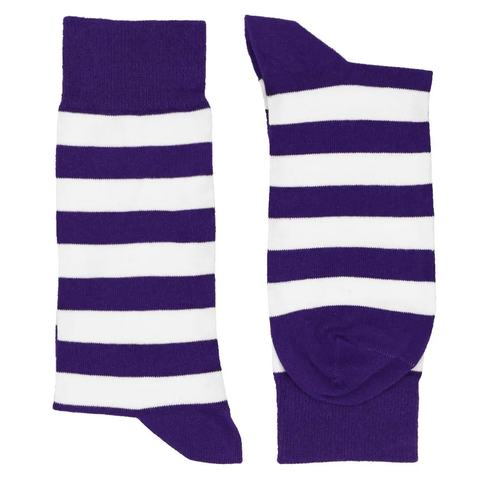 Men's Dark Purple and White Striped Socks sold by TieMart product image thumbnail 2