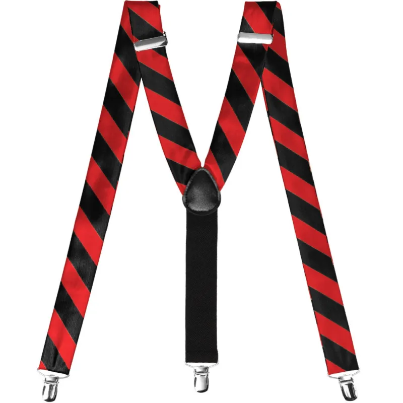 Red and Black Striped Suspenders sold by TieMart