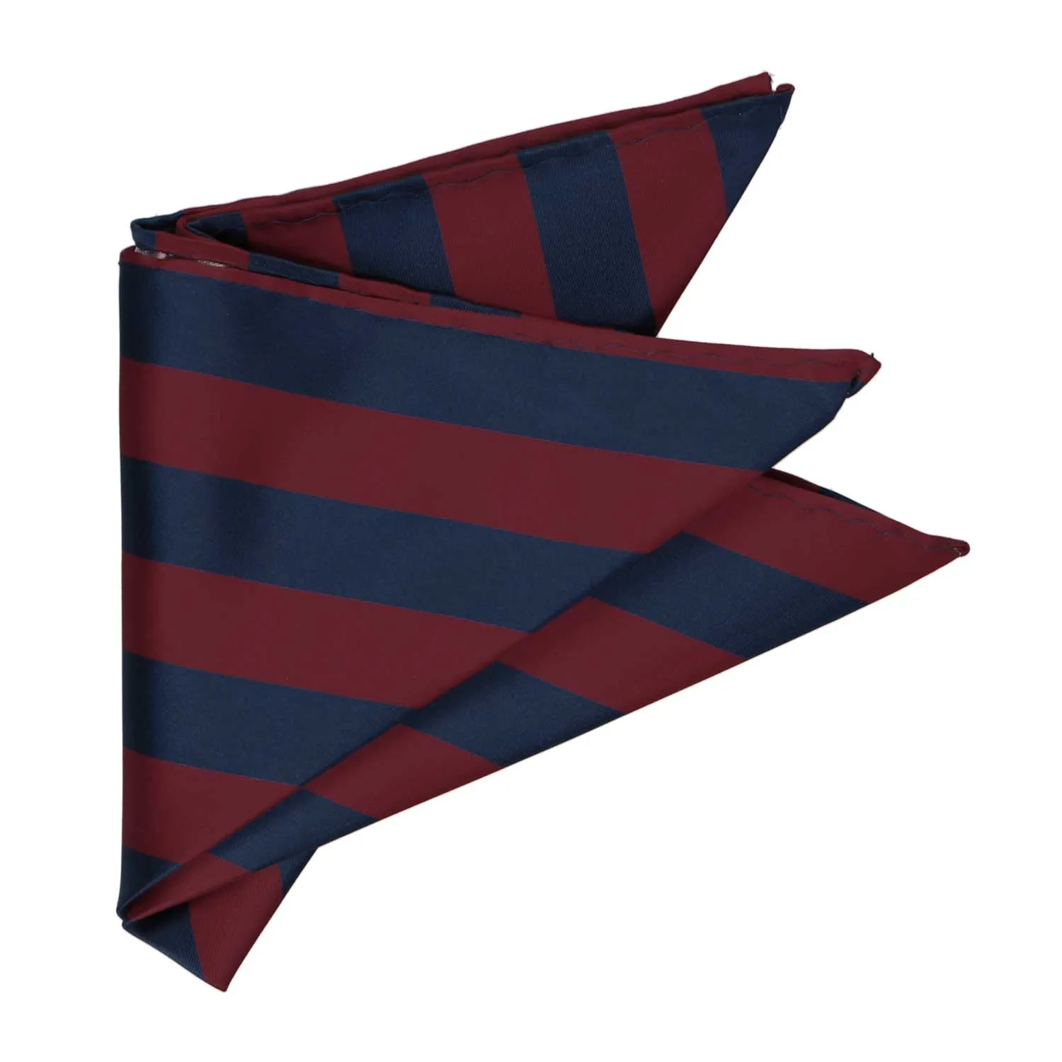 Maroon and Navy Blue Striped Pocket Square sold by TieMart product image thumbnail 3