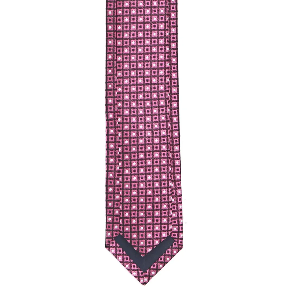 Dark Pink Connect the Dots Skinny Necktie, 2" Width sold by TieMart product image thumbnail 4