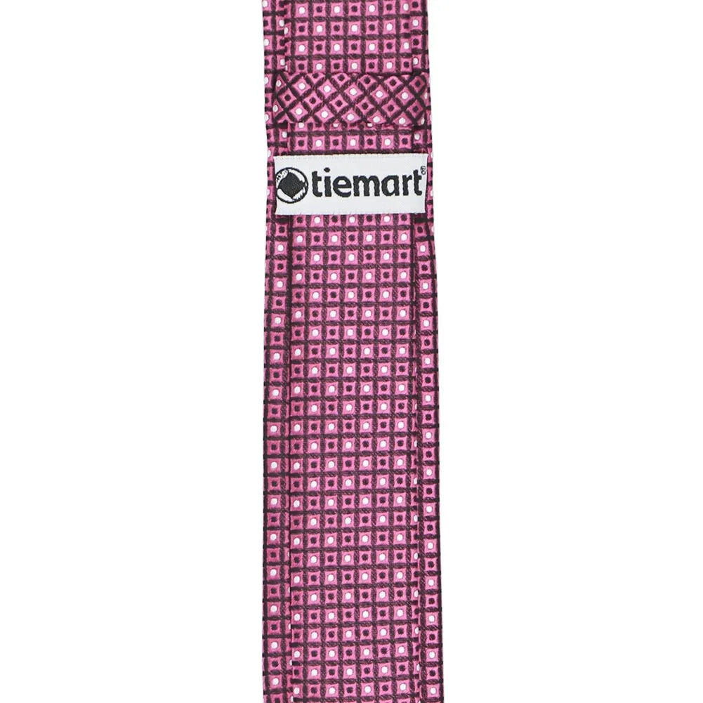 Dark Pink Connect the Dots Skinny Necktie, 2" Width sold by TieMart product image thumbnail 3