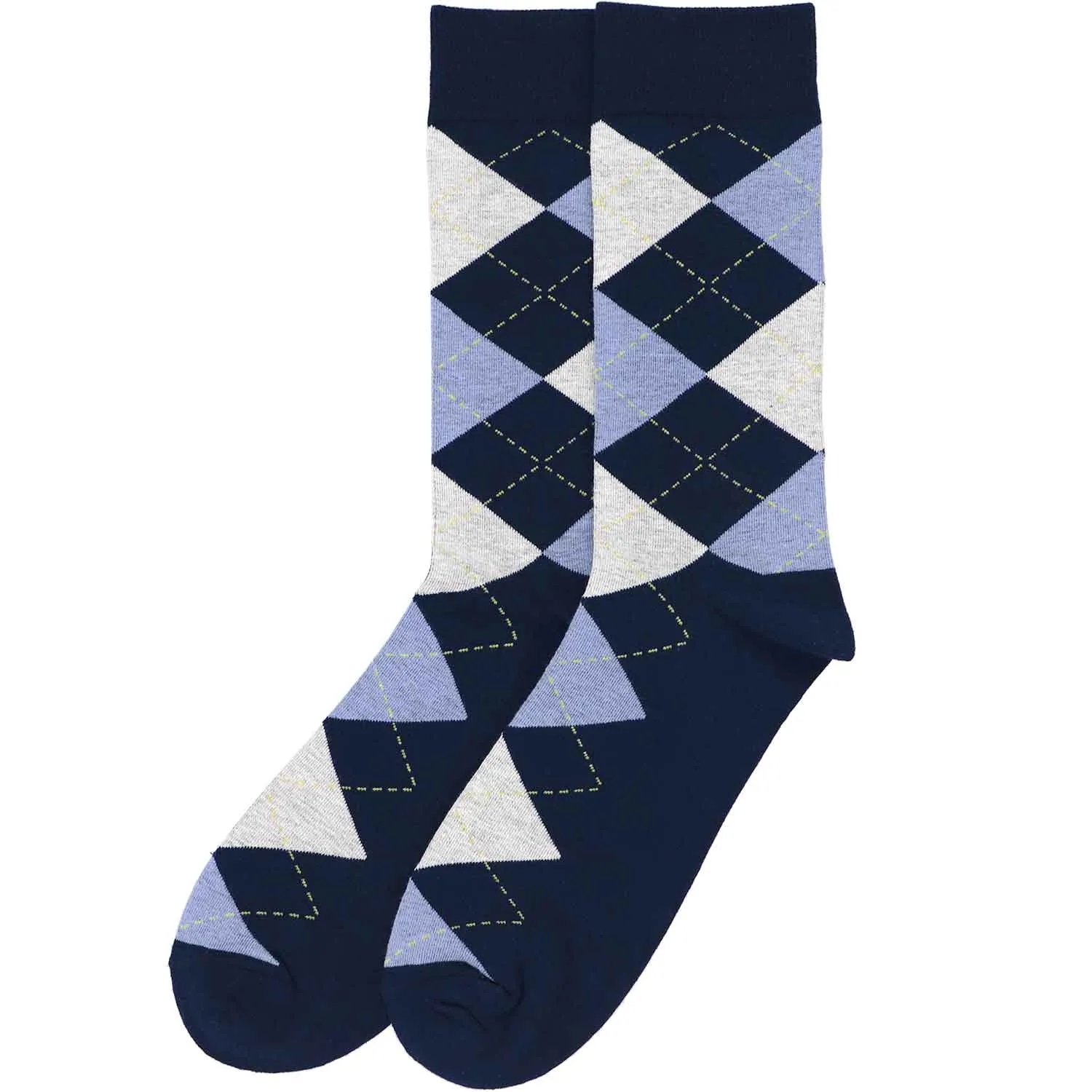 Men's Navy Blue and Periwinkle Argyle Socks sold by TieMart product image thumbnail 3