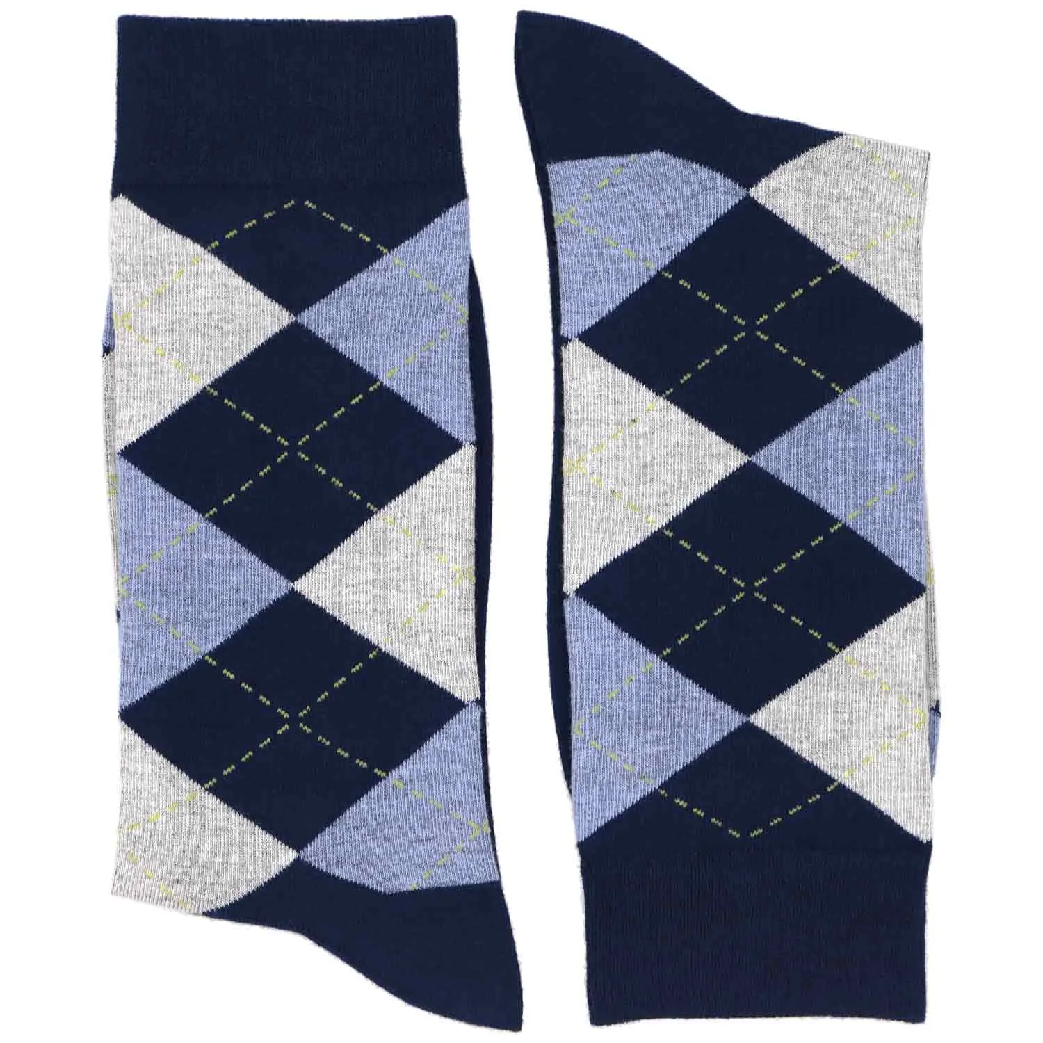 Men's Navy Blue and Periwinkle Argyle Socks sold by TieMart product image thumbnail 2
