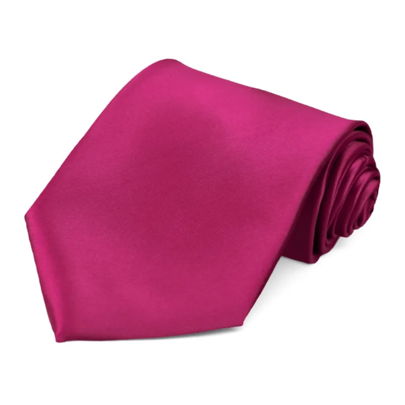 Cerise Pink Solid Color Necktie sold by TieMart