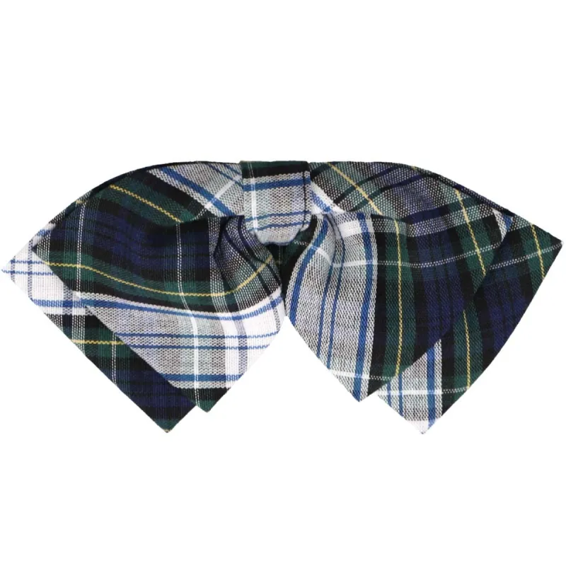 Navy Blue, Hunter Green and White Plaid Floppy Bow Tie sold by TieMart