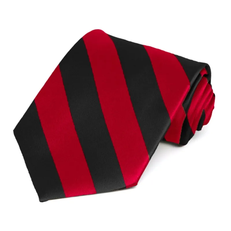 Red and Black Striped Tie sold by TieMart