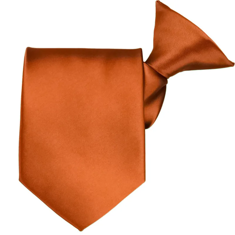 Burnt Orange Premium Clip-On Tie sold by TieMart