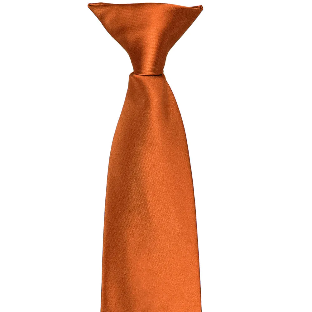 Burnt Orange Premium Clip-On Tie sold by TieMart product image thumbnail 2