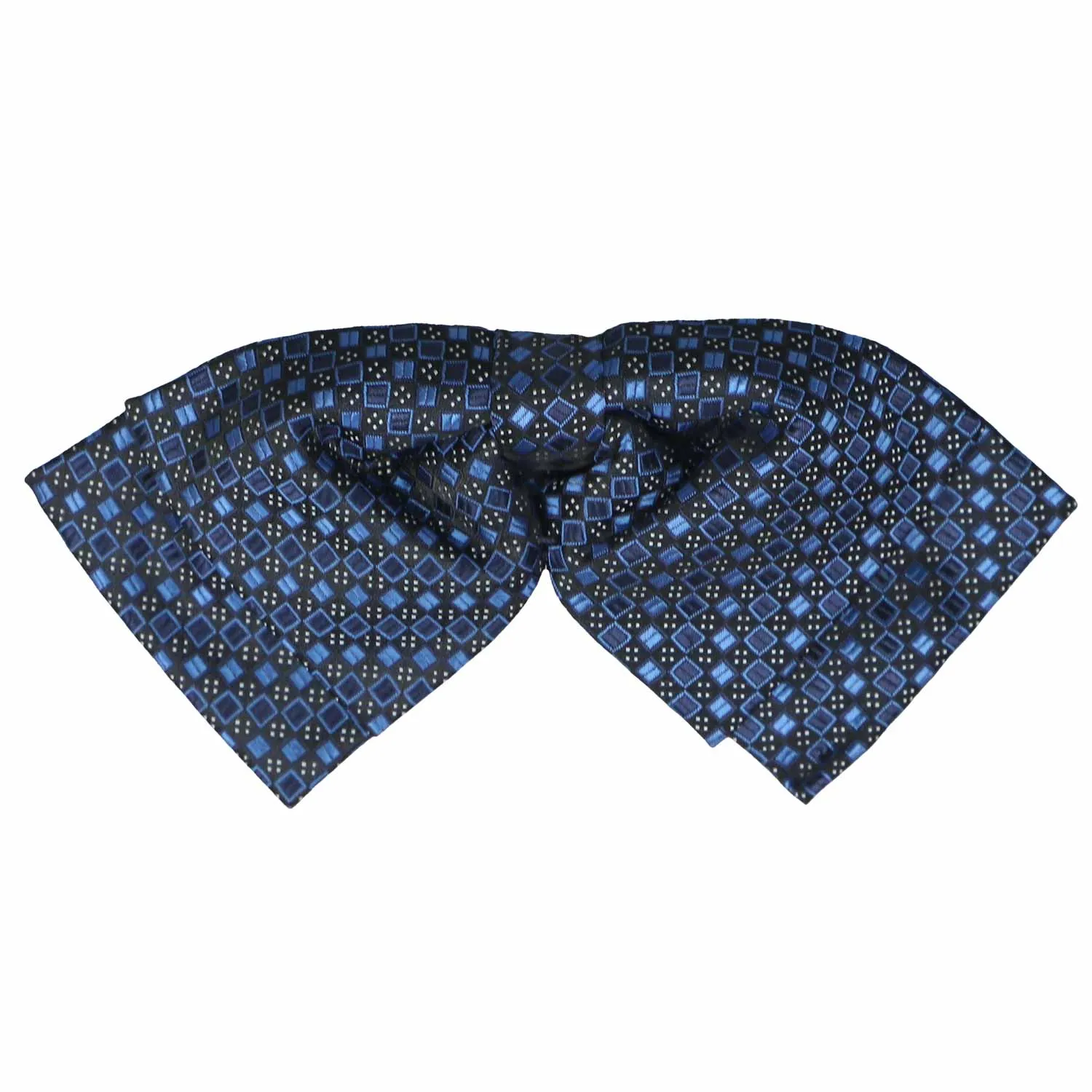 Brilliant Blue Marie Square Pattern Floppy Bow Tie sold by TieMart product image thumbnail 2