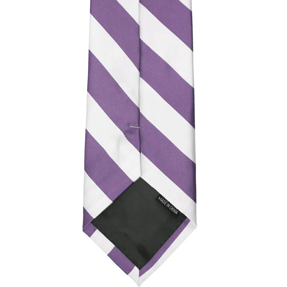 Wisteria Purple and White Striped Tie sold by TieMart product image thumbnail 5