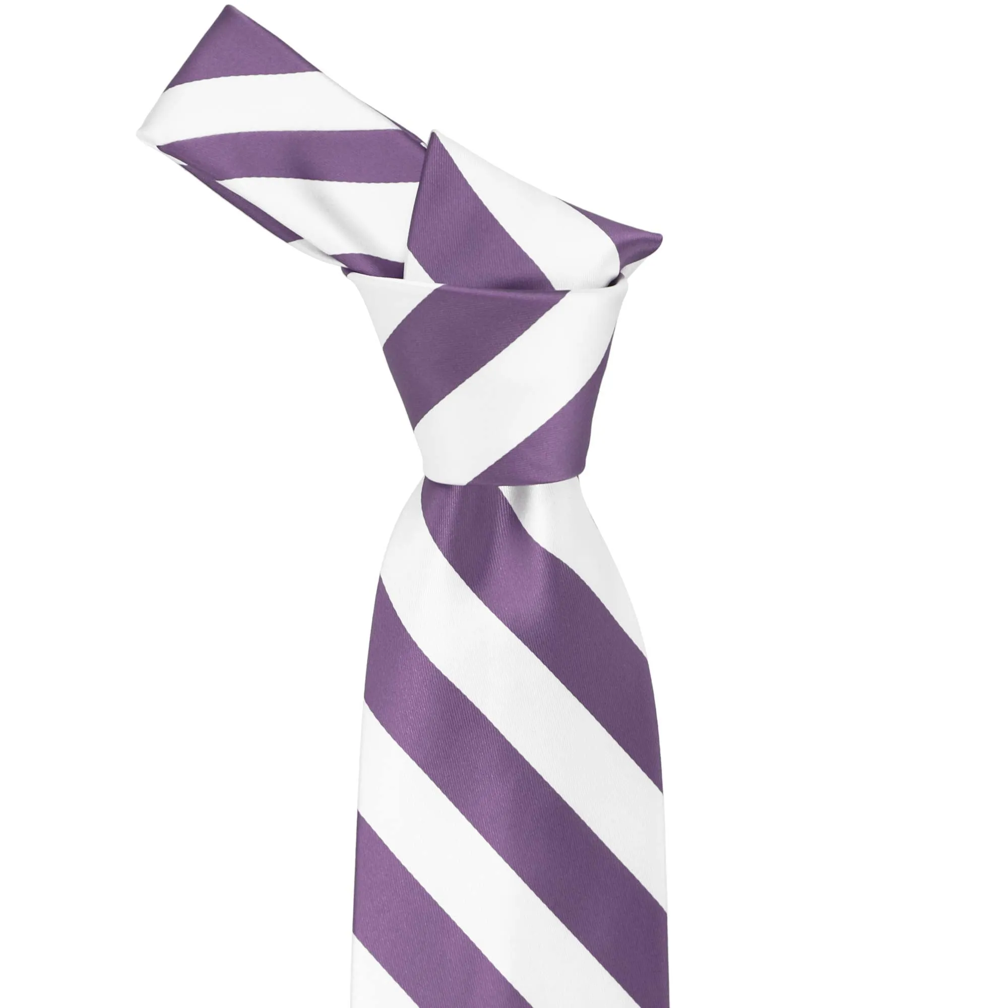 Wisteria Purple and White Striped Tie sold by TieMart product image thumbnail 2