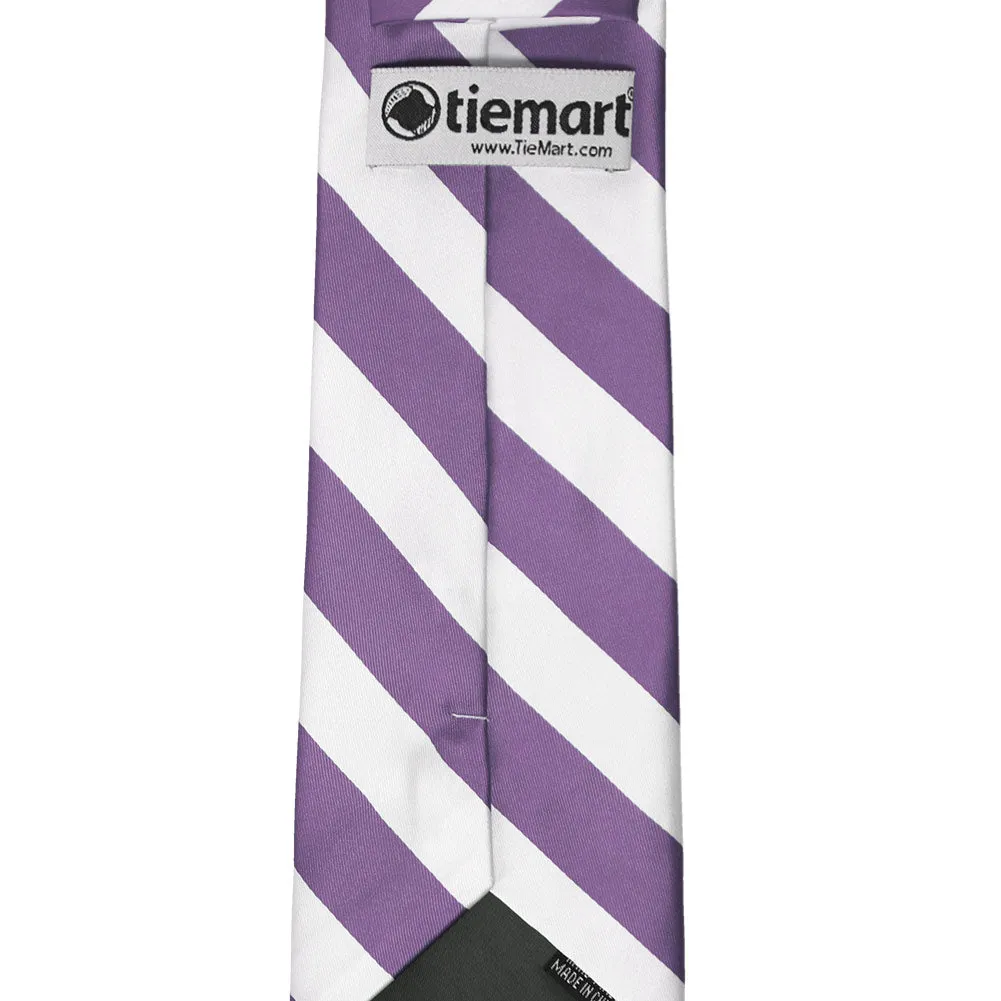 Wisteria Purple and White Striped Tie sold by TieMart product image thumbnail 4