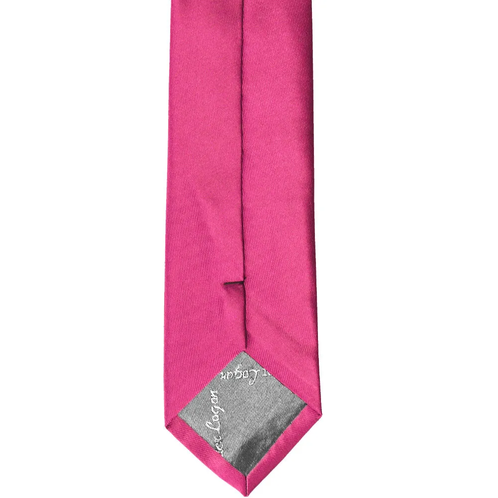 Fuchsia Slim Solid Color Necktie, 2.5" Width sold by TieMart product image thumbnail 4
